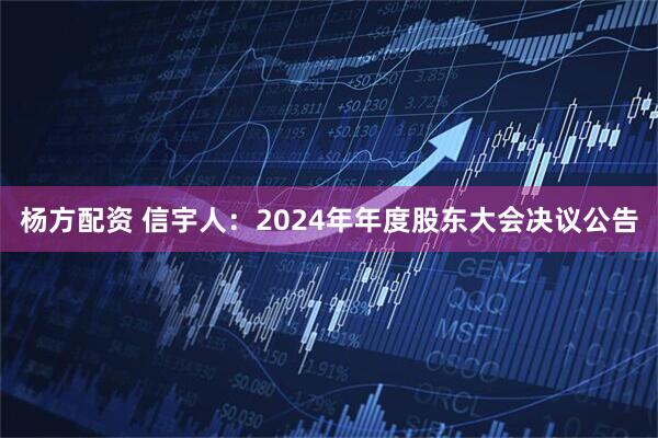 杨方配资 信宇人：2024年年度股东大会决议公告