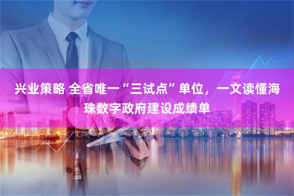 兴业策略 全省唯一“三试点”单位，一文读懂海珠数字政府建设成绩单